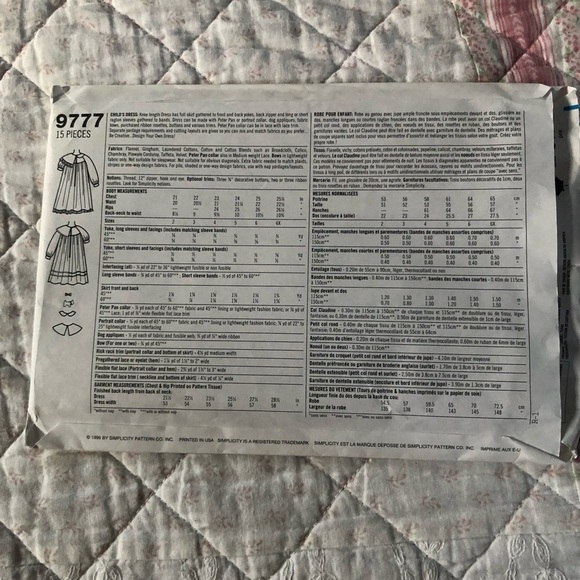 Simplicity Pattern 9777 - sizes 5-6-6x Design your own dress pattern. Uncut - Picture 8 of 9